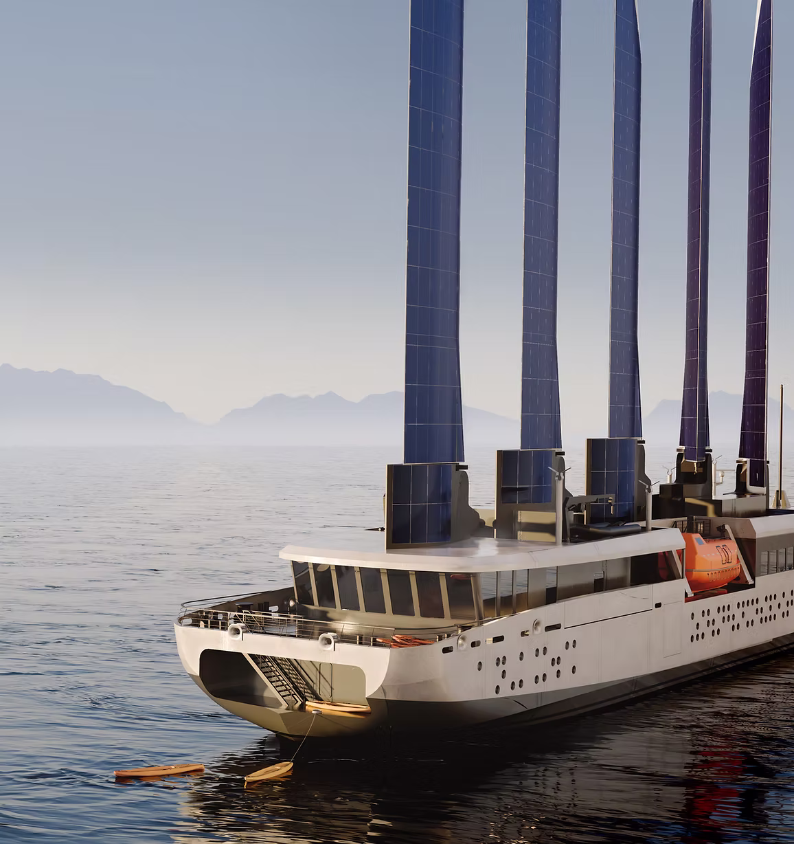 Le Captain Arctic, voilier polaire à voiles solaires verticales, en mer