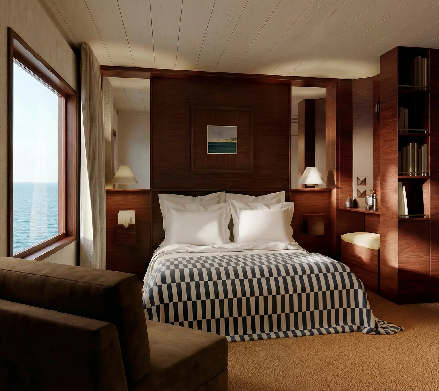 Suite avec lit double à bord du Captain Arctic